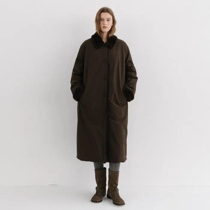 reversible fur coat (brown)