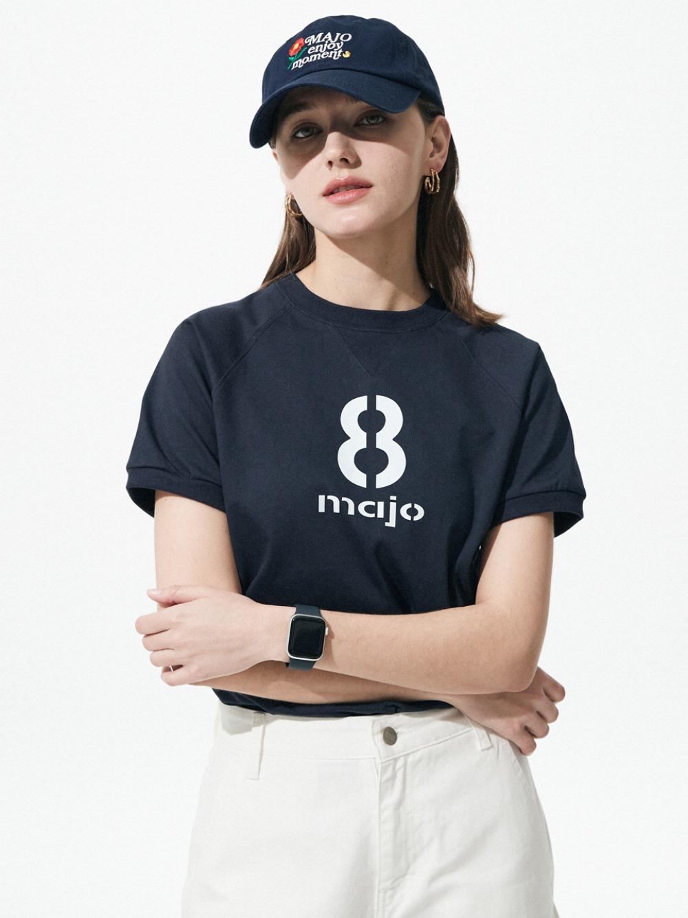 Eight Stencil Logo T-shirt [Navy]