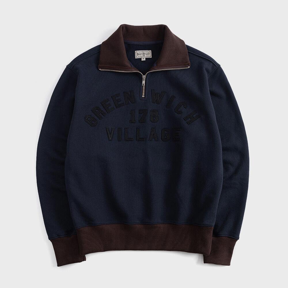 08 VILLAGE VANGUARD HALF ZIP SWEATSHIRT (navy)