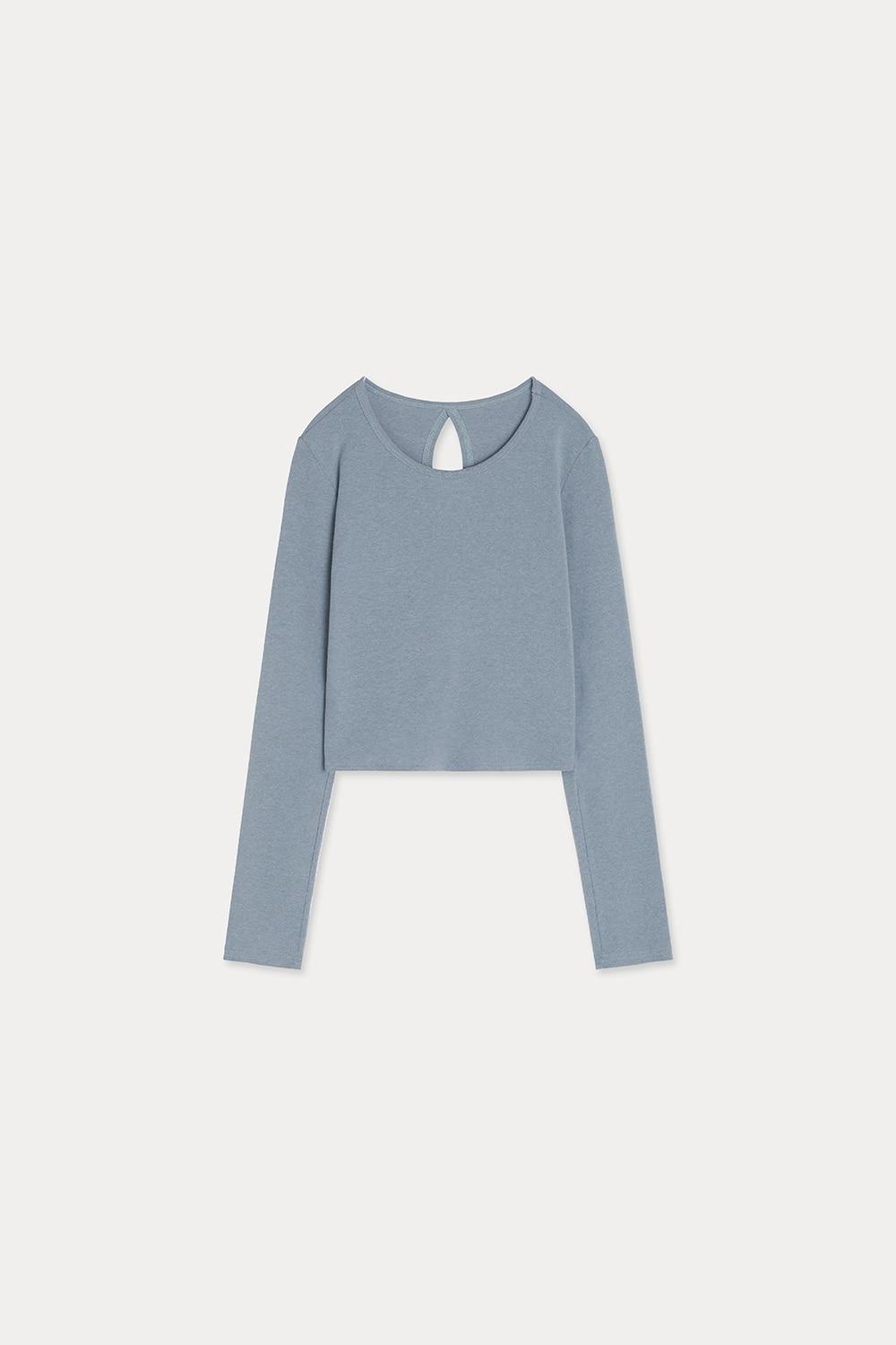 Crop slim top_Grey blue