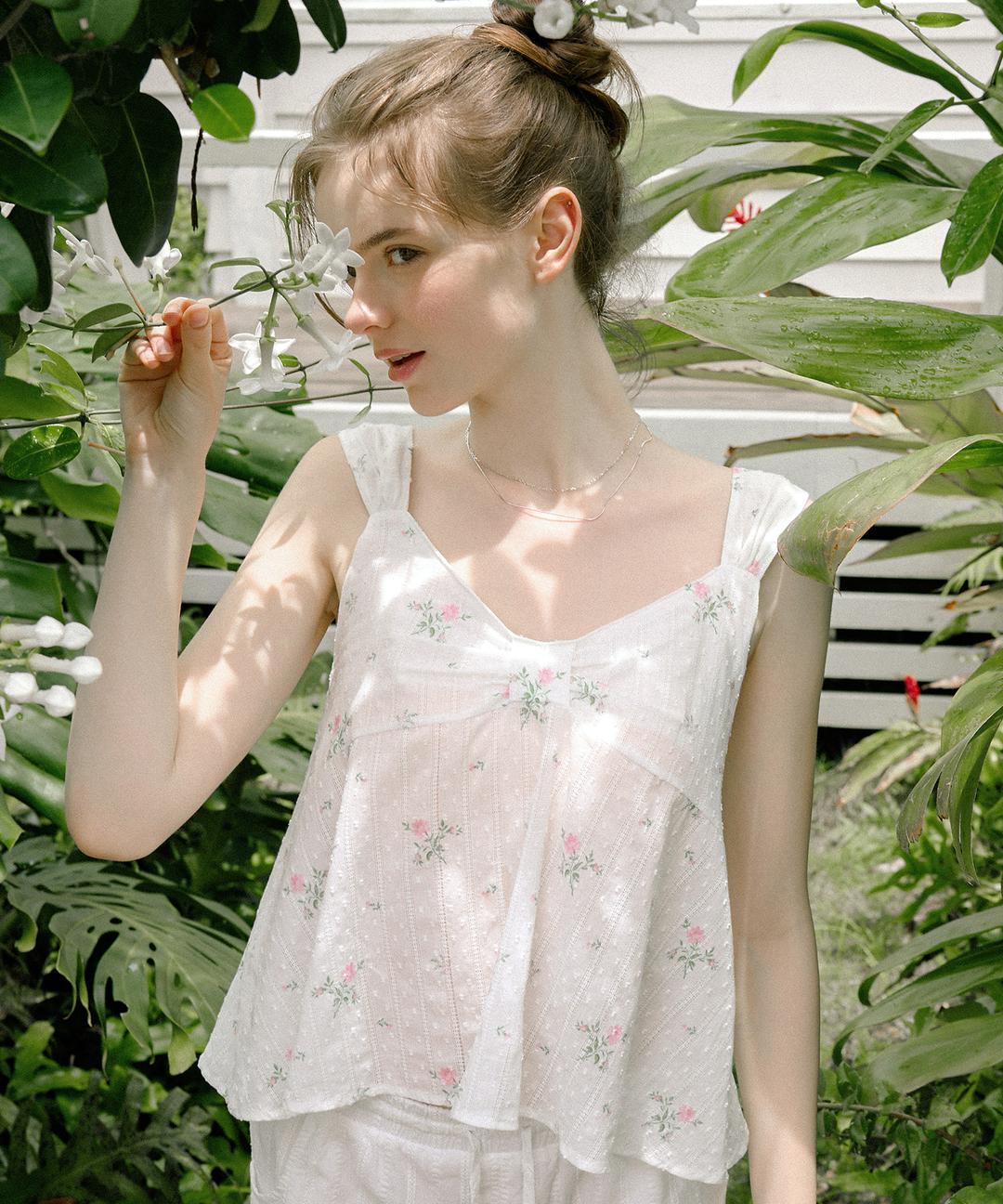 [ Free Refund ] Abel Flower Ribbon Blouse ( Ivory )