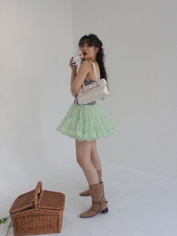 [당일출고]♥︎ONLY VIVIC♥︎MINT FRILL TUTU MINI SKIRT