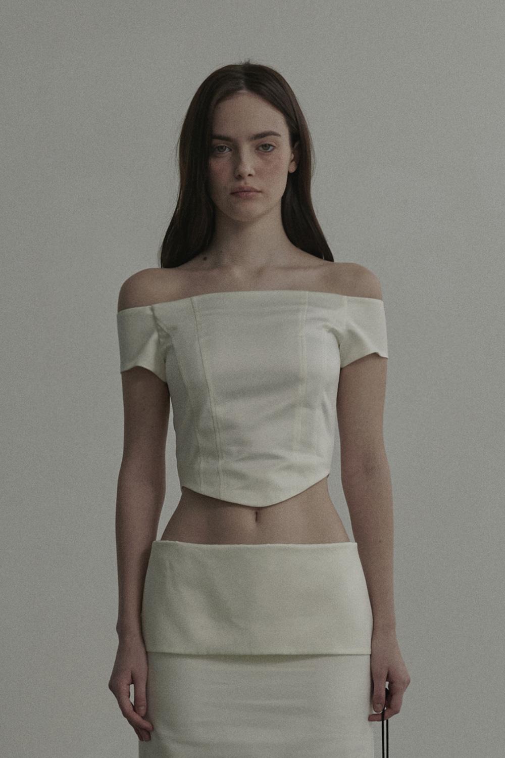 [3월 7일 예약발송] Satin Corset Top-Ivory
