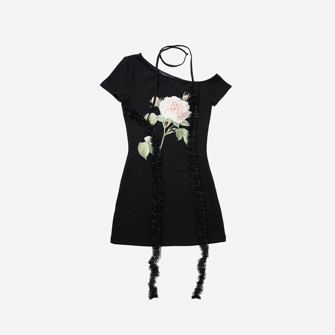 LACE LINED DRESS [BLACK]