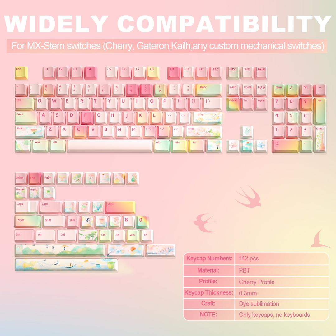 YUNZII Spring Garden Cherry Profile Keycap Set - Cherry Profile