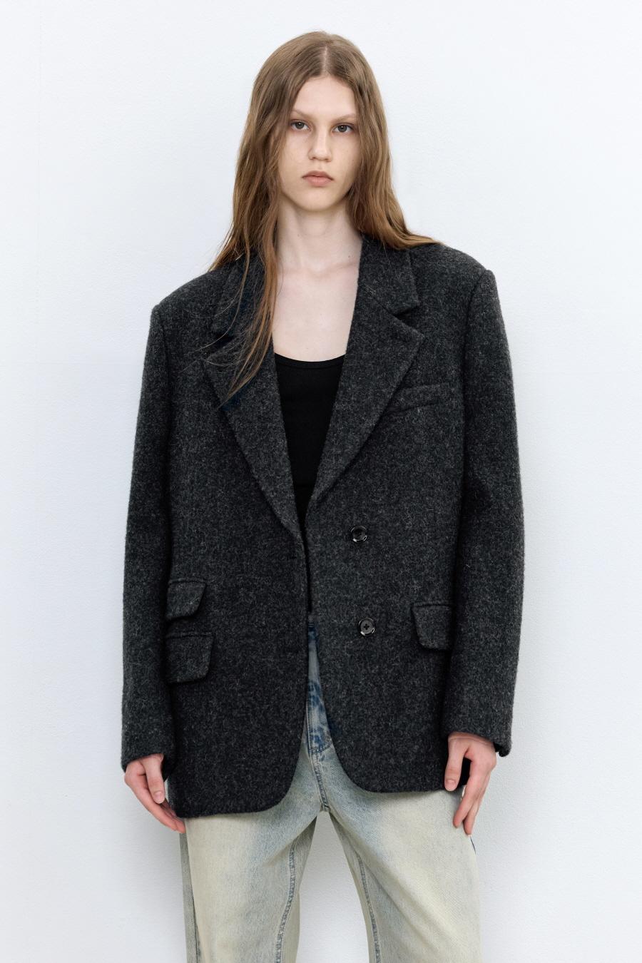 윈터 오버사이즈 하프 자켓 CHARCOAL