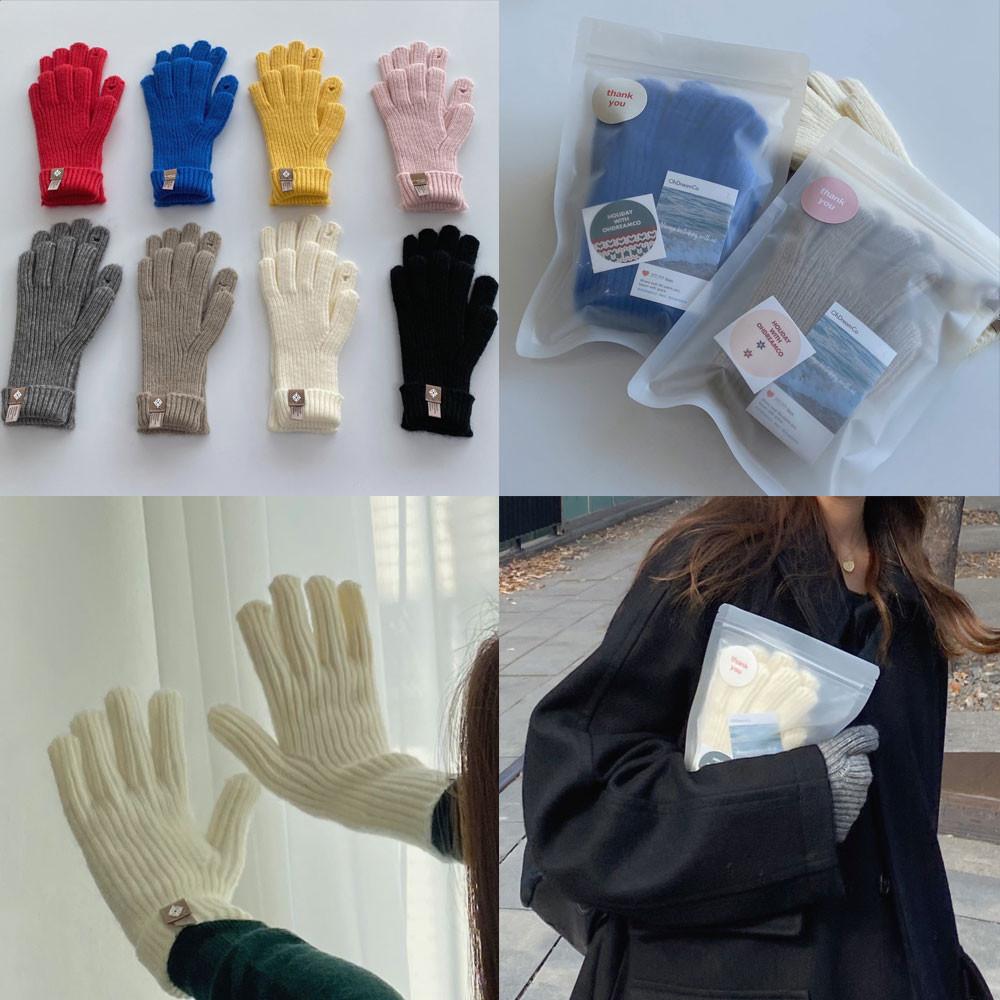 오드림코 스마트폰 터치 반장갑 골지 니트 롱 장갑 겨울 (9color)