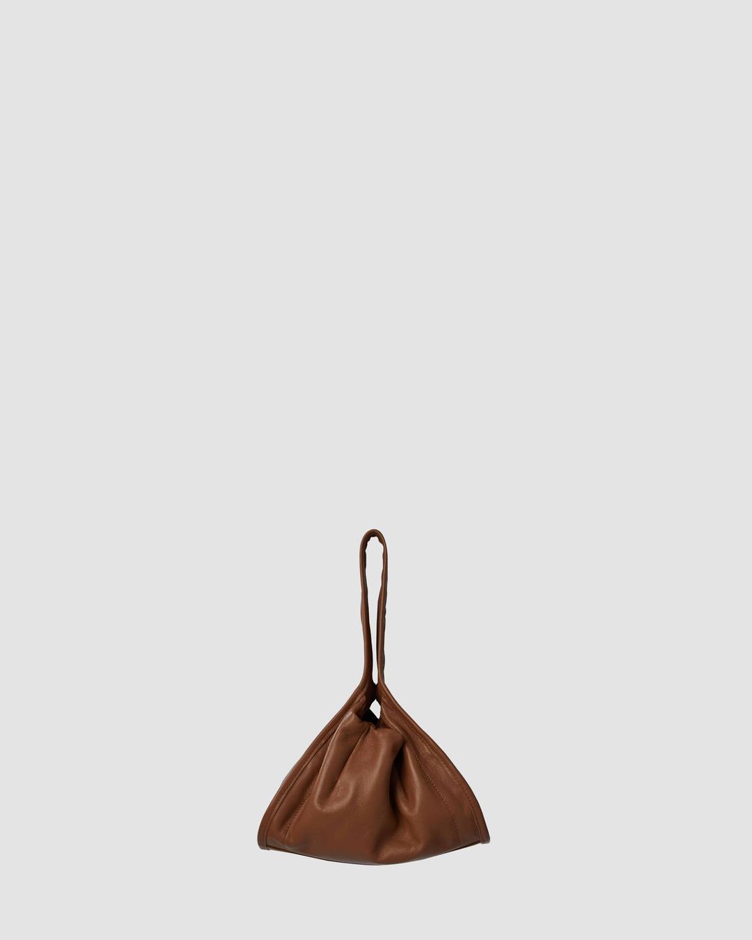 Lamb Skin Mini Hobo / PECAN (KiSSES SHAPE)램 스킨 미니 호보 / 피칸 (키세스 쉐입)