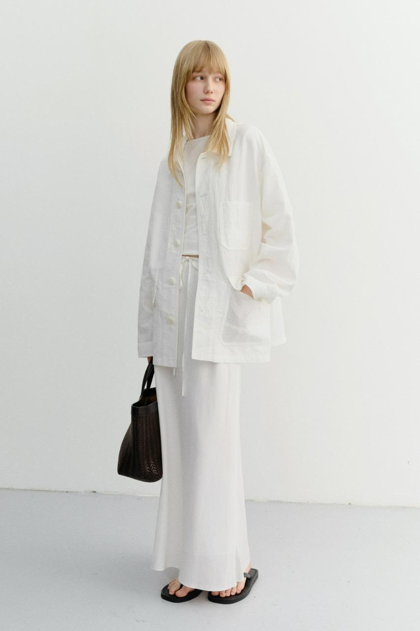 UNISEX CHORE JACKET WHITE_UDJA6B122WT