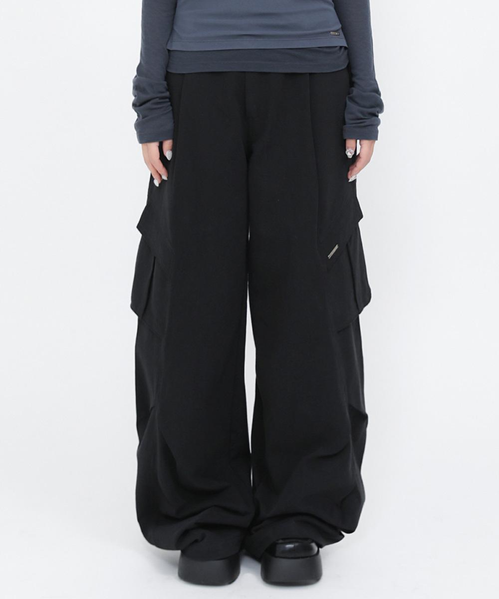 [3/13 release] Pocket pintuck wide pants BLACK