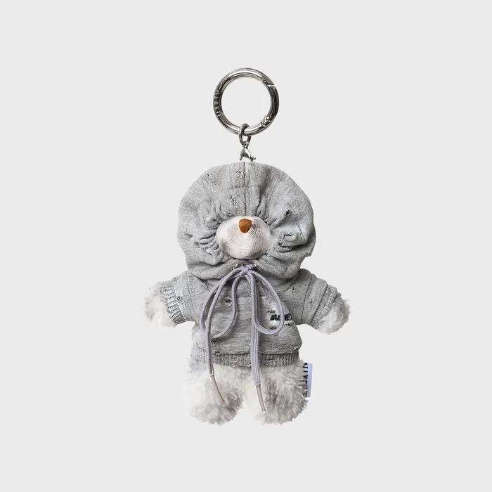 ALEXII DISTRESSED GREY HOODIE BEAR