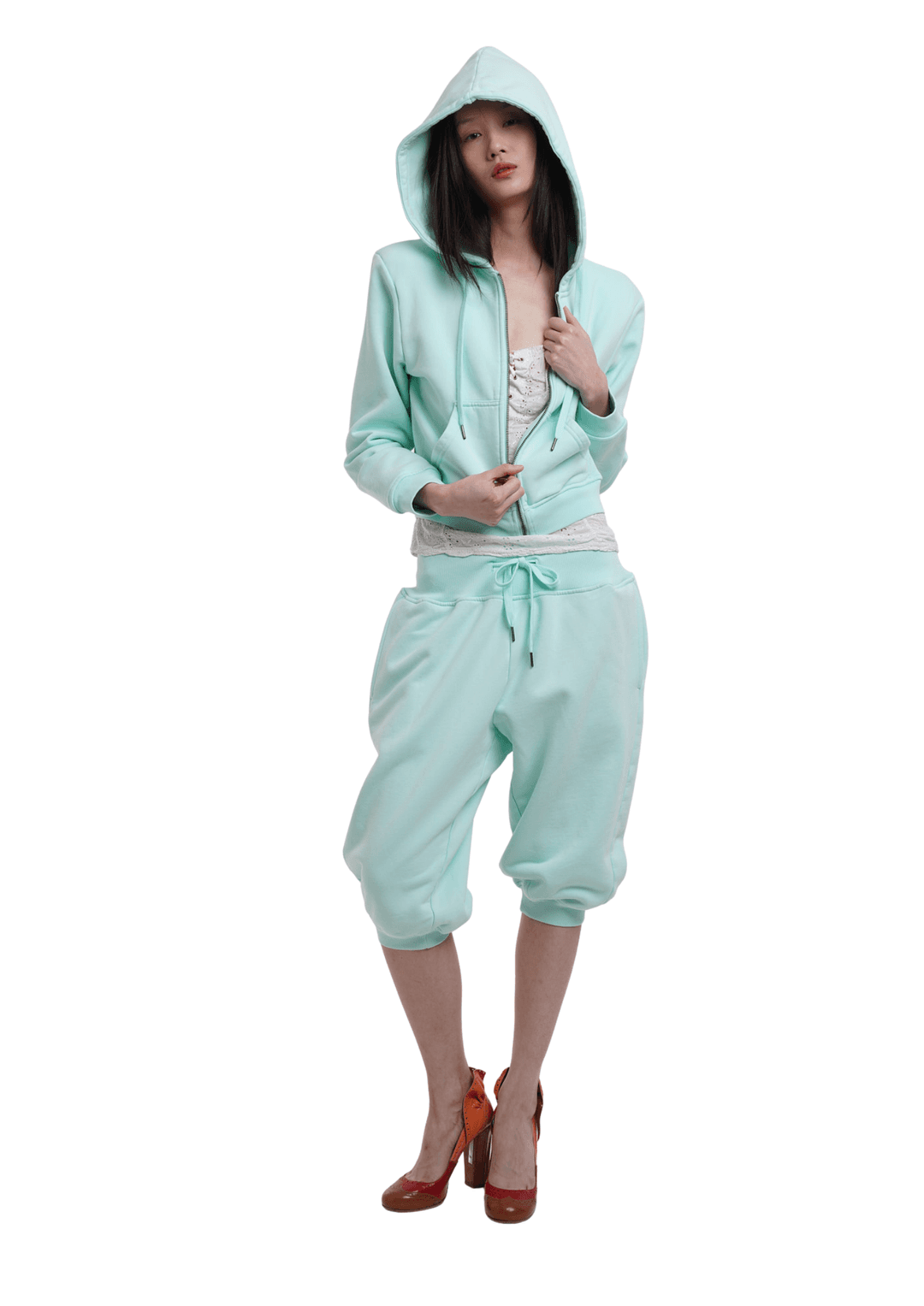 SWEATS SET CAPRIS IN ICE - Ice Blue / XS