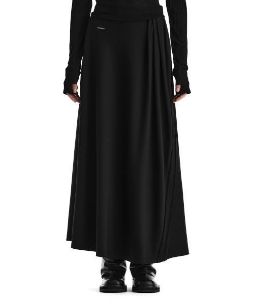 Double-Stripe Track Set-Up Skirt [ Black ]