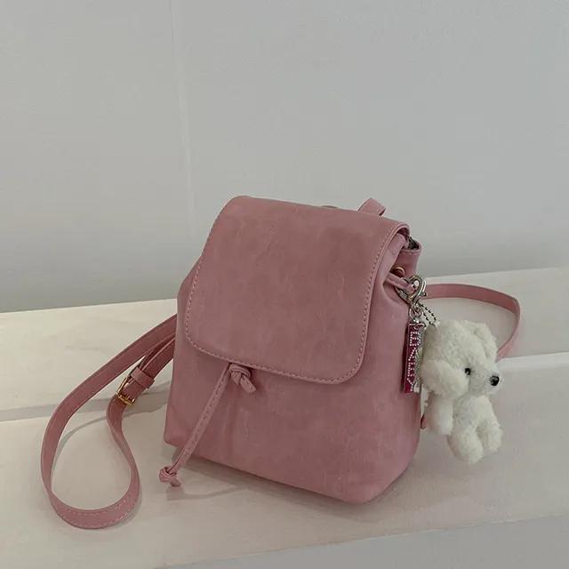 소프트 레더 미니 백팩 (IVORY,BEIGE,PINK,GREEN,BROWN,BLACK 6COLORS!)