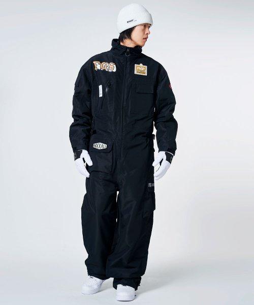 [DOLL X FOGUS]2324 워크 스노우보드복 점프슈트 블랙 남녀공용 보드복자켓 보드복팬츠