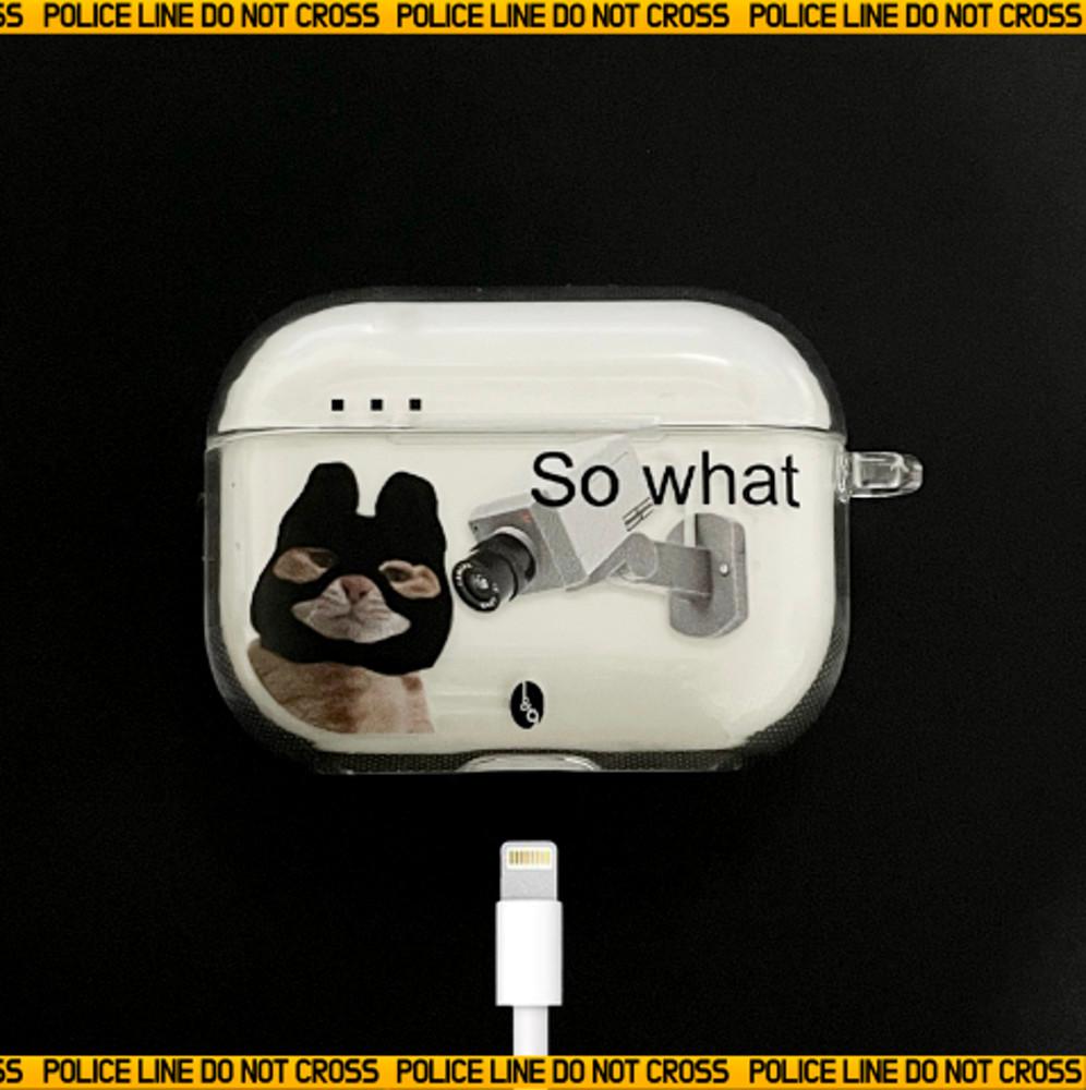 kg 도둑 고양이 투명 클리어 하드 에어팟 케이스