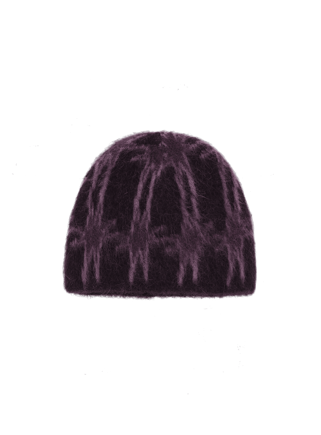 STAR CHECKED ANGORA BEANIE PURPLE