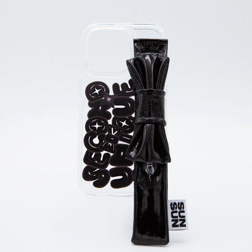 세컨드유니크네임(SECOND UNIQUE NAME)  SUN CASE ENAMEL RIBBON BLACK - 후기 | 무신사