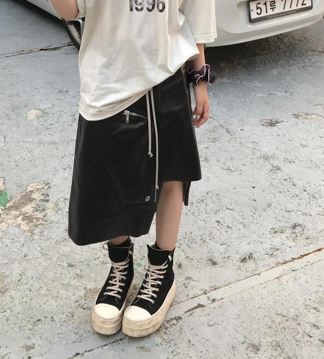 Rick owens • DRACCA 비대칭 드로스트링 스커트 40 | 후루츠패밀리