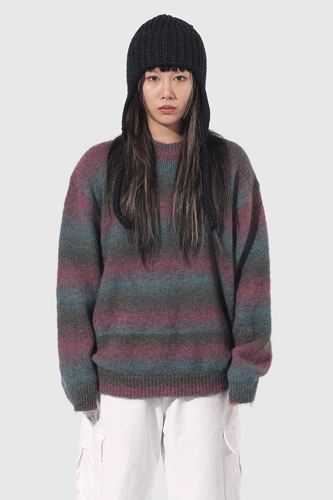 Color Mix Stripe Knit [3color]