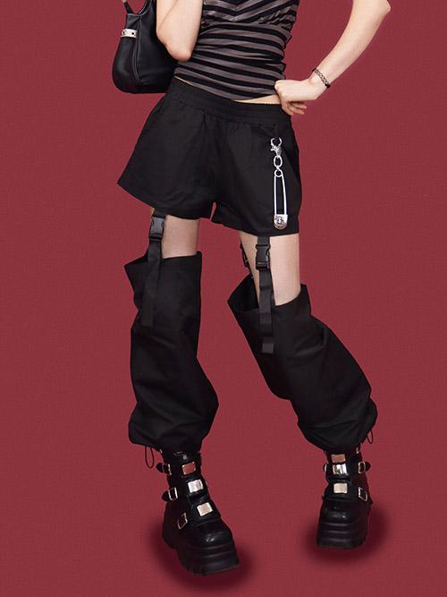 [vintage] black buckle jogger pants