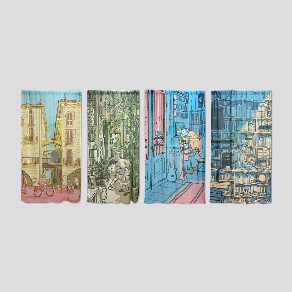 [그라운드시소샵] 문도 멘도 쉬폰커튼 / Mundo Mendo Chiffon Curtain