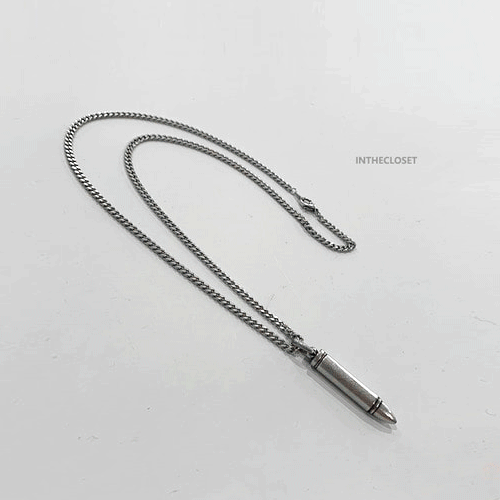 (Unisex)빈티지 총알 체인 목걸이[써지컬스틸]