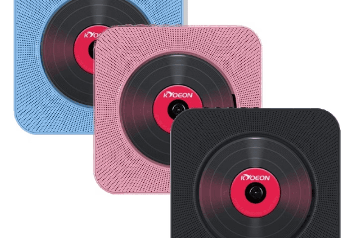 [해외] 아날로그 감성 벽걸이 CD 플레이어 - 사각 CDP(블랙/핑크/블루)