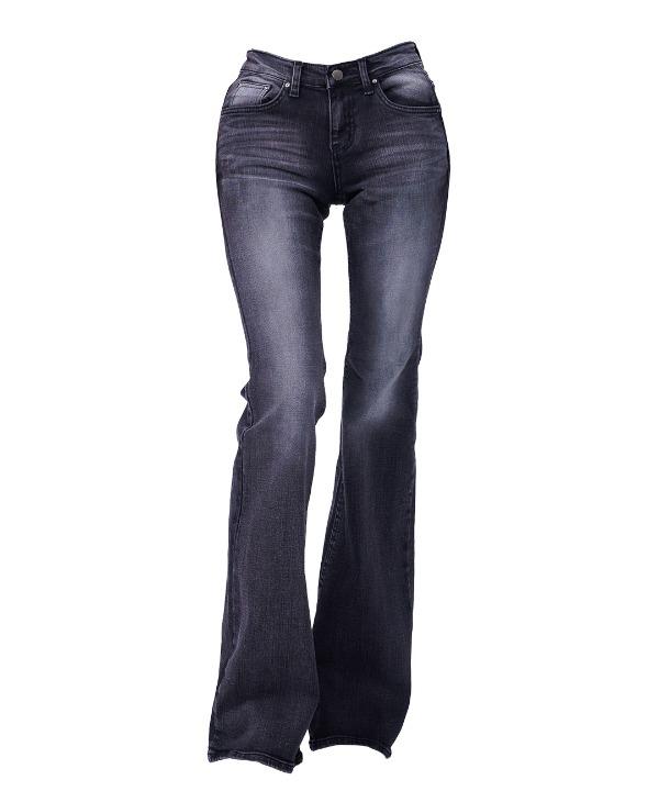 로우라이즈 흑청 데님부츠컷청바지 빈티지워싱 슬림 흑청바지