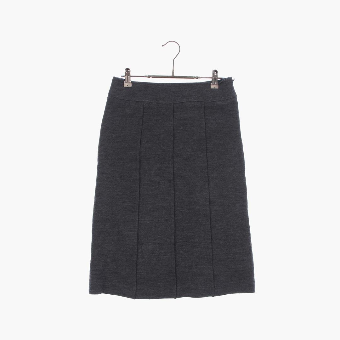 울 롱 베이직 스커트 여자 39cm