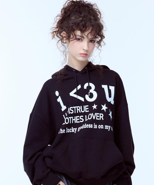 러브이즈트루(LUVISTRUE)  PA LETTERING HOODIE(BLACK) - 사이즈 & 후기 | 무신사