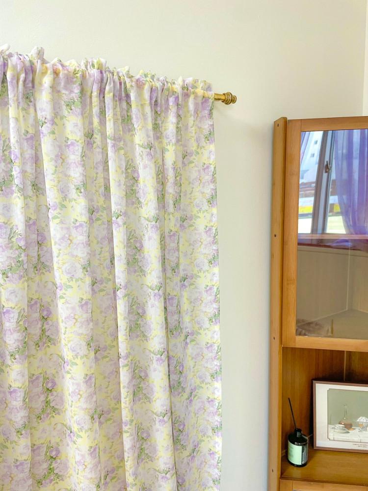 lemon lavender floral curtain 빈티지커튼 꽃무늬커튼 현관 커튼