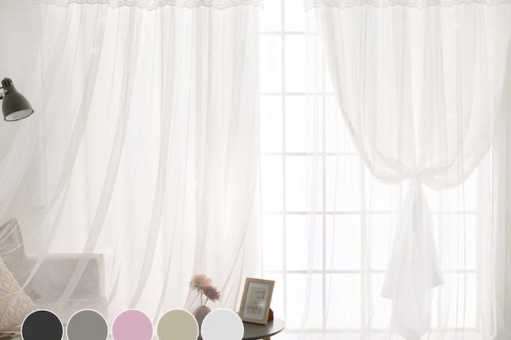 디망쉬 암막+디망쉬 레이스 이중커튼 4장세트 4size 아이방 침실 거실 신혼
