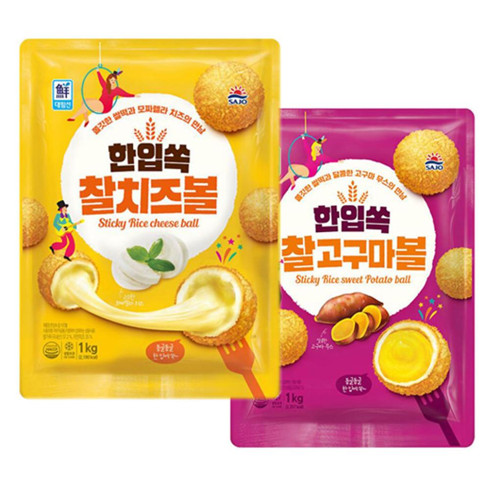 사조대림 치즈볼 크림치즈 고구마  모짜렐라 1kg 냉동 에어프라이어