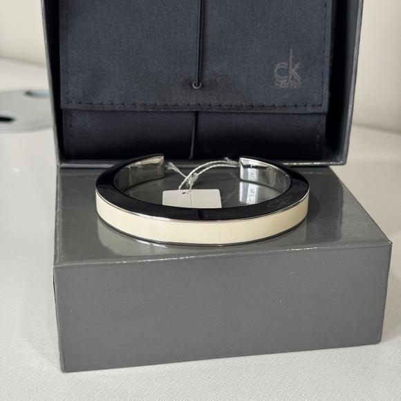 Calvin Klein Silver & Bone Cuff Bangle