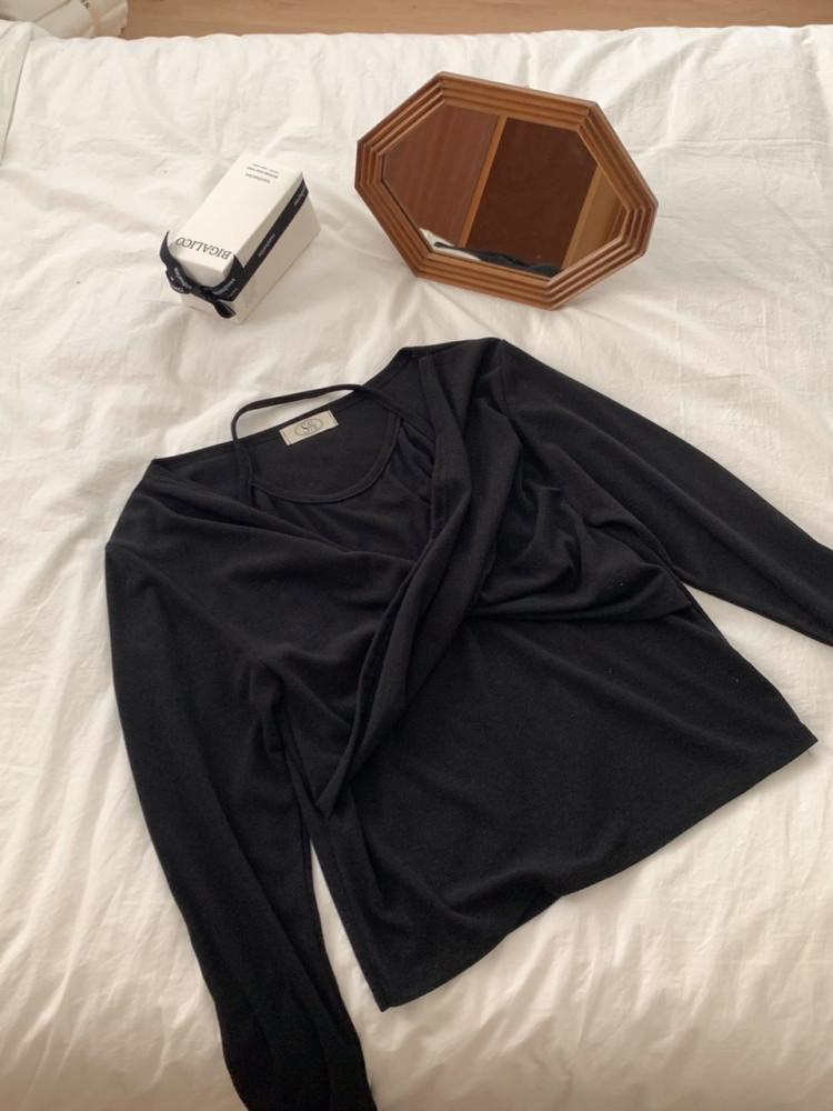 홀터넥 나시 꼬임티