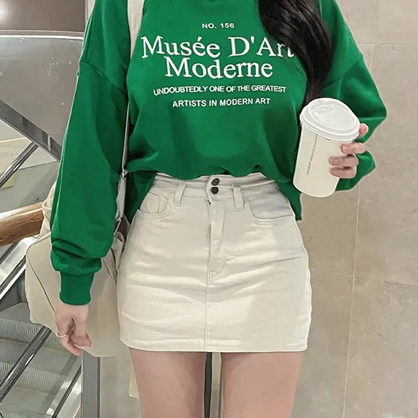 [🌱고퀄자수/필수ෆ] 모던 자수 크롭 맨투맨,mtm