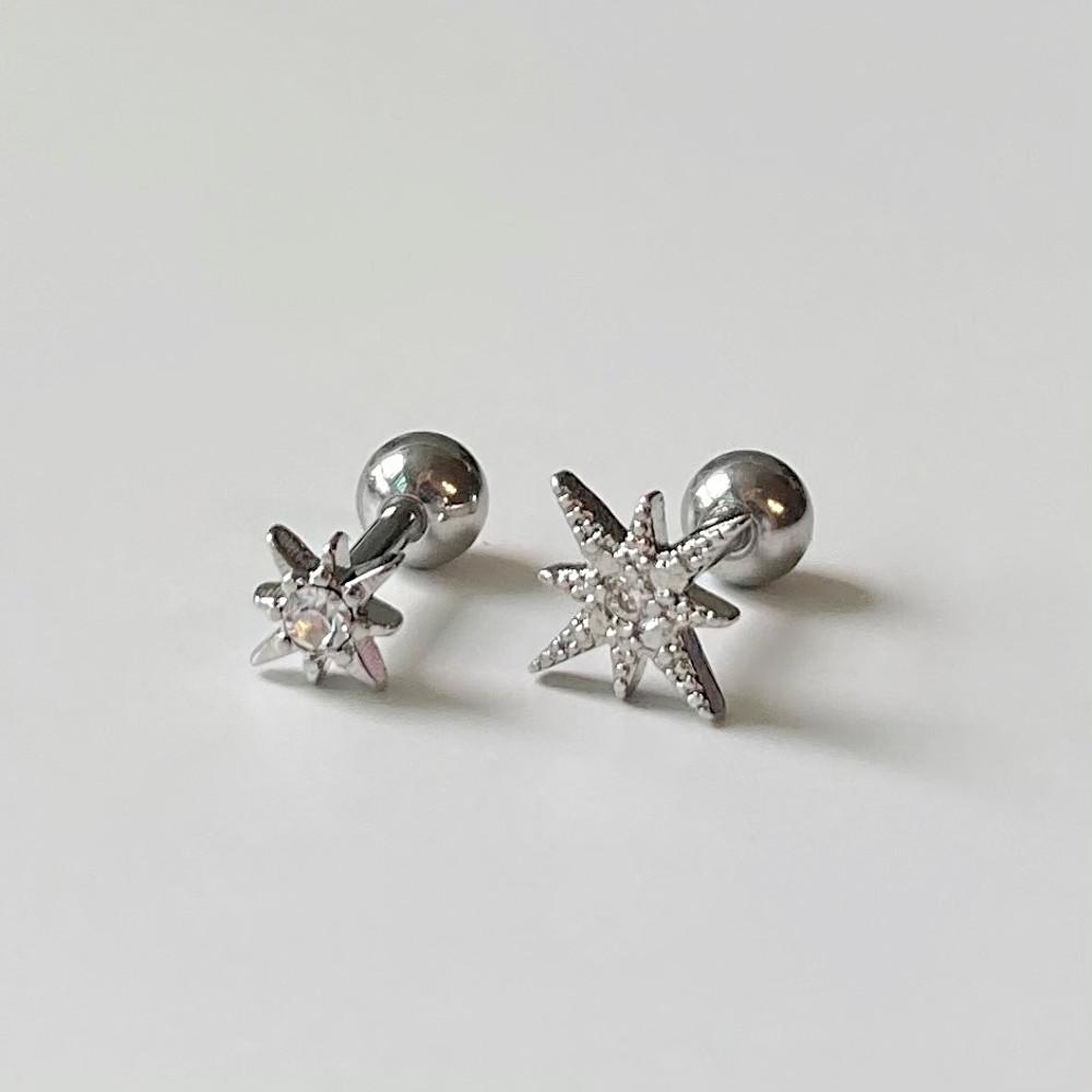 써지컬스틸 바 스파클 스타 피어싱 (2type)