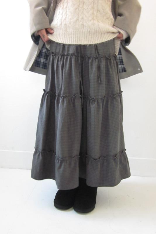 soft check long skirt (2color)