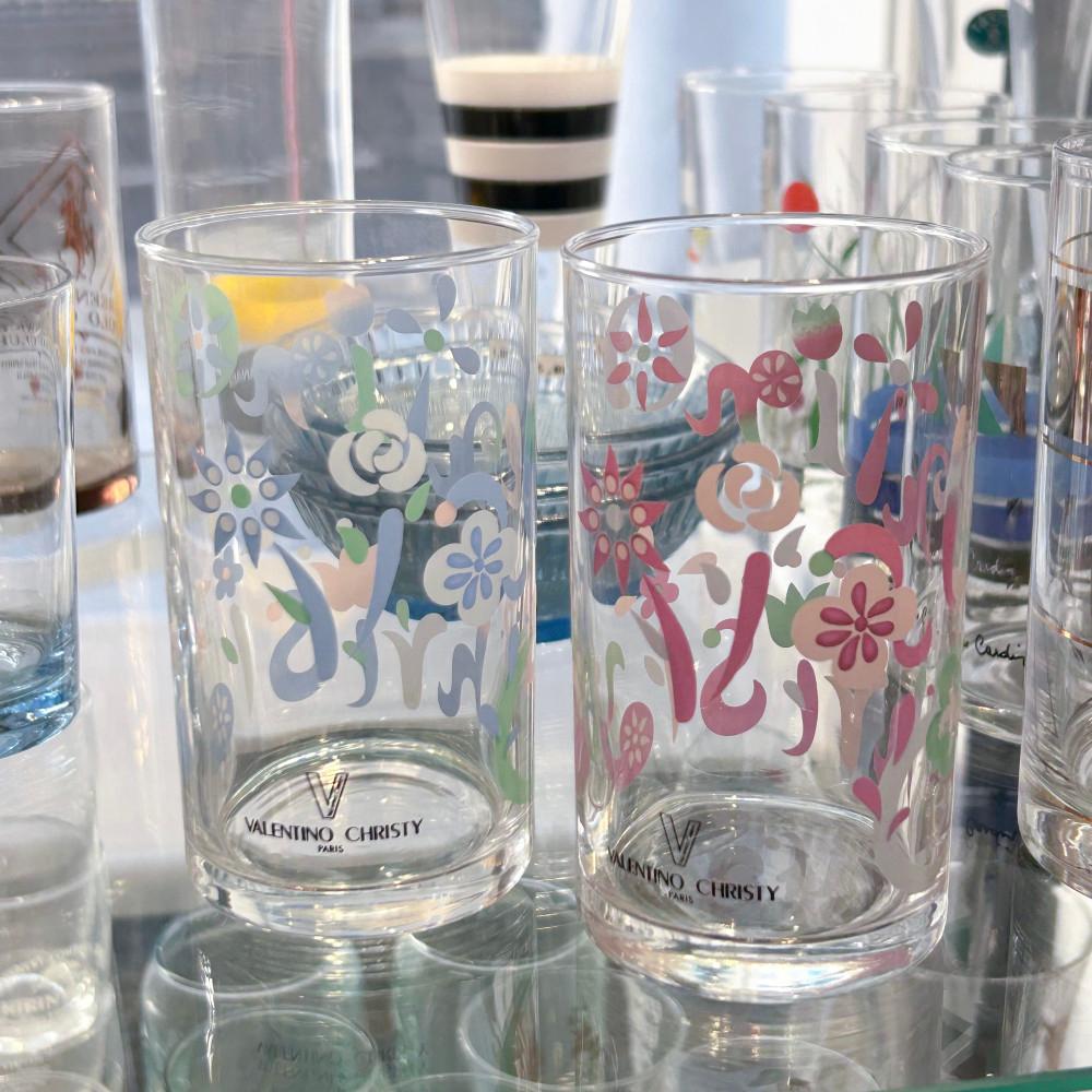 VALENTINO CHRISTY 발렌티노 크리스티 빈티지 유리컵 페어 세트