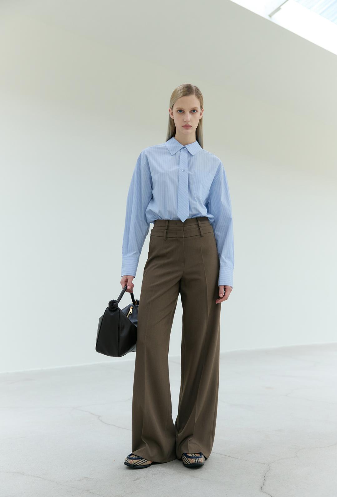 타이 스트라이프 셔츠_스카이 블루