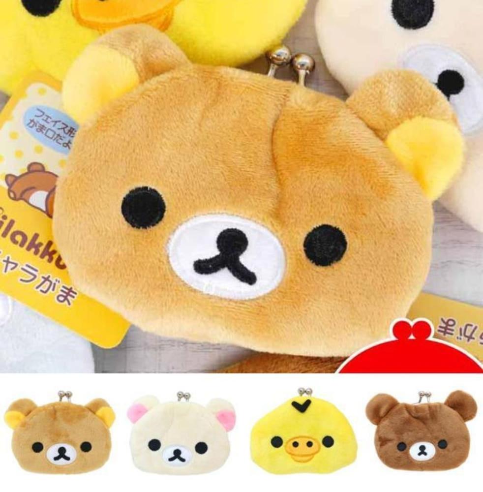 리락쿠마 가마구치 파우치 동전지갑 똑딱 동전지갑 일본정품 리락쿠마 코리락쿠마 키이로이토리 챠이로이코쿠마