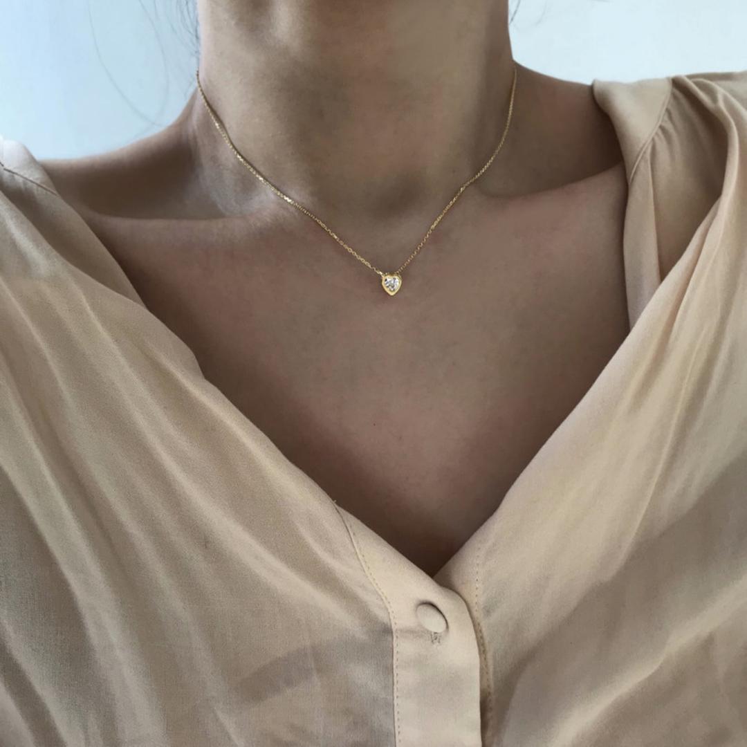 Acer rojo luc silver 925 heart necklace silver necklace silver necklace simple daily necklace