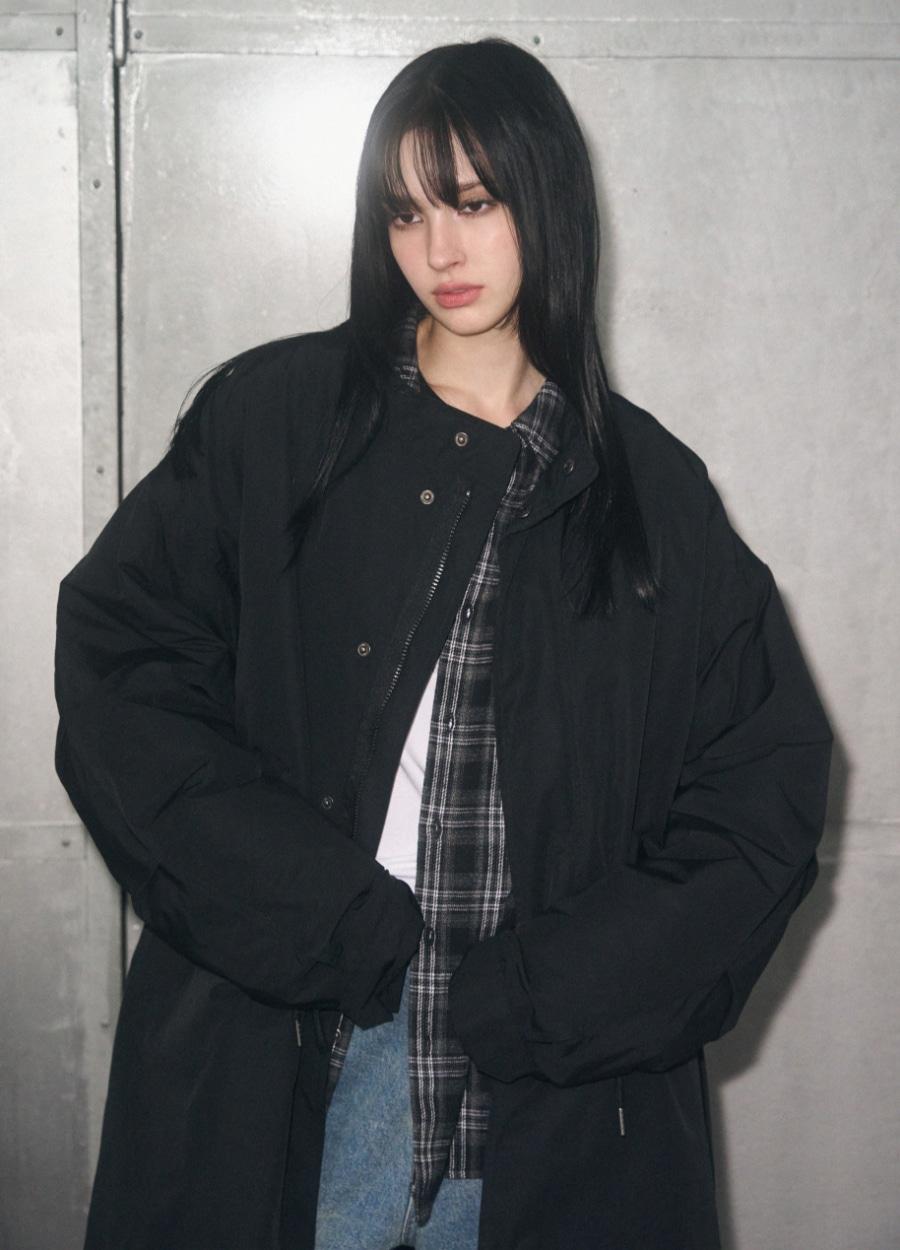 [12월 23일 예약배송] M-65 피쉬테일 오버핏 롱파카 [BLACK]