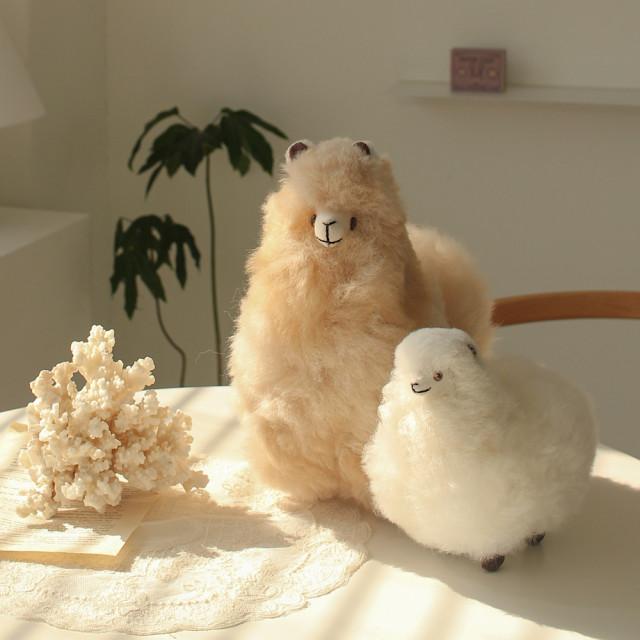 페루 천연 리얼 알파카 인형