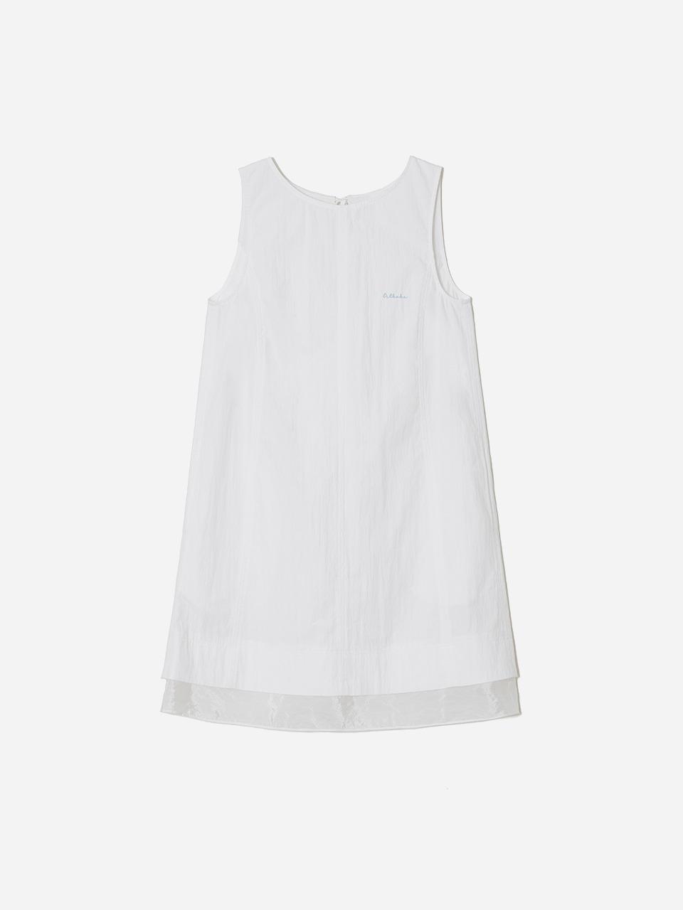 Contrast Hem Sleeveless Mini Dress White