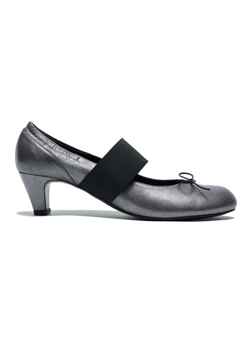 [WOMEN] STRAP BOW BALLERINA PUMPS_STEEL GREY