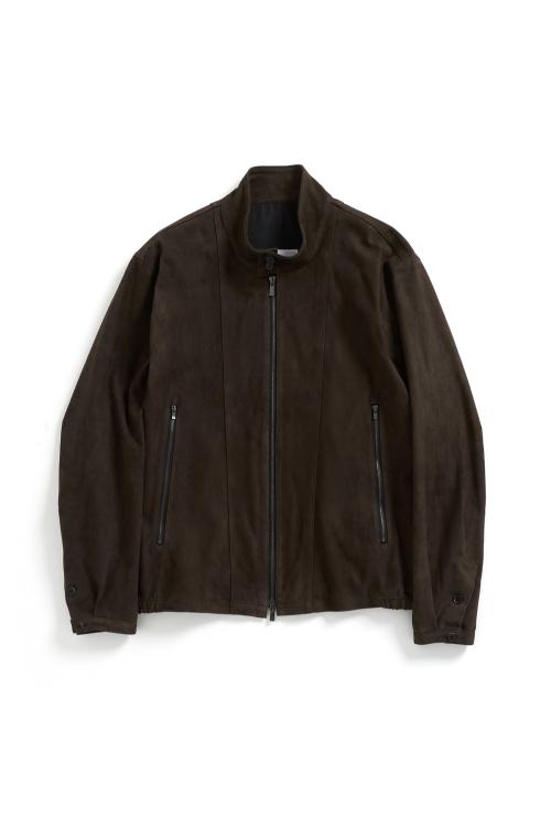 Harrington Leather Jacket Suede Dark Brown