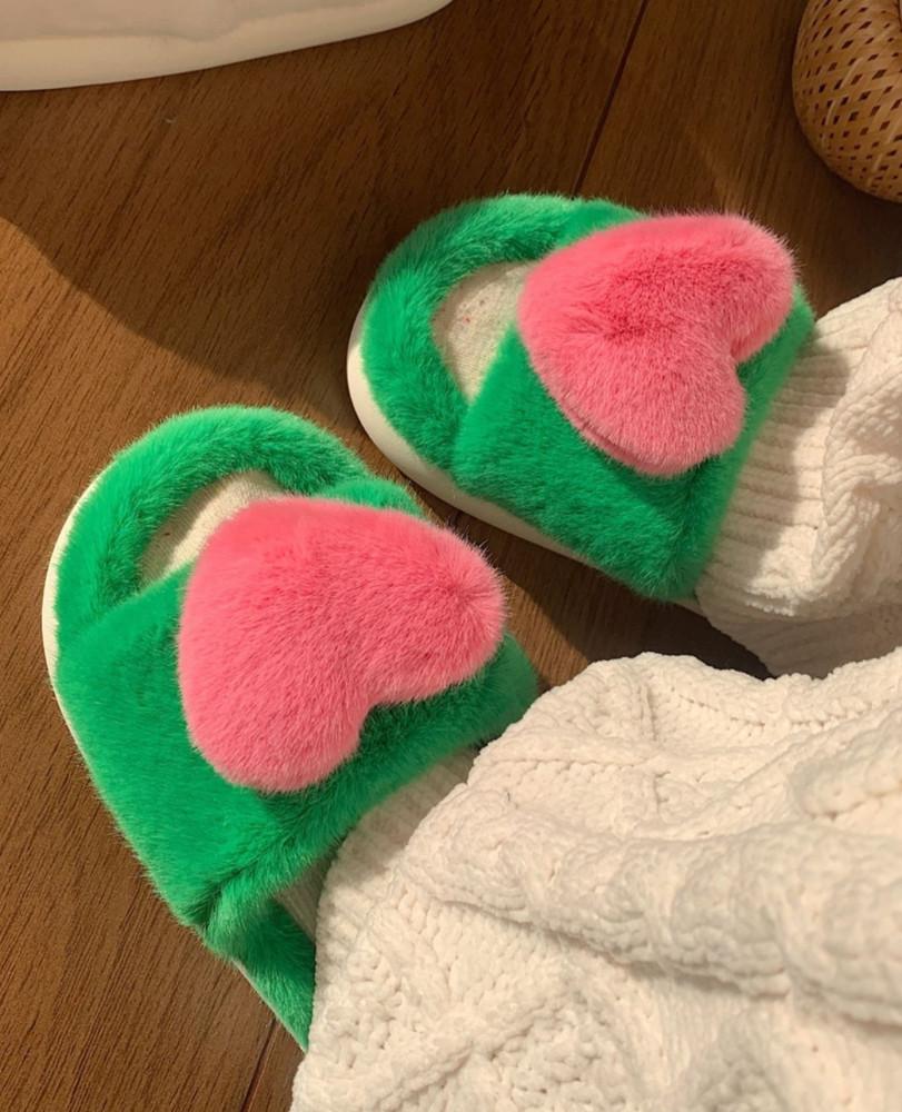 피비씨비 하트 보송 슬리퍼 털실내화 엠보싱 eva 층간소음 쿠션