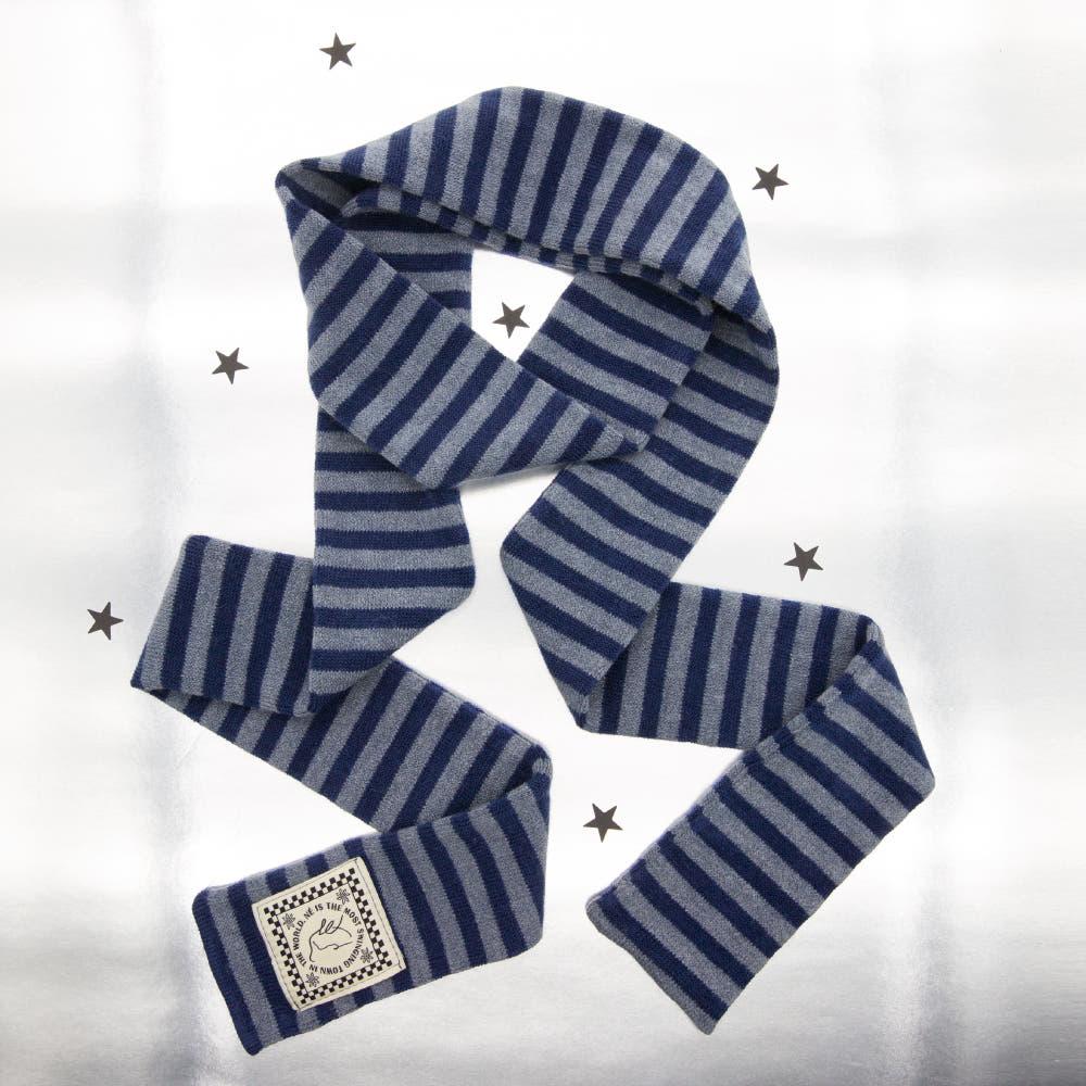 [네] NÉ 2000s 스트라이프 스키니 스카프 머플러 네이비+그레이 2000s Stripe Skinny Scarf navy+grey
